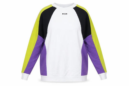 MSGM Women’s Multicoloured XS Colourblock Logo Raglan Sweatshirt