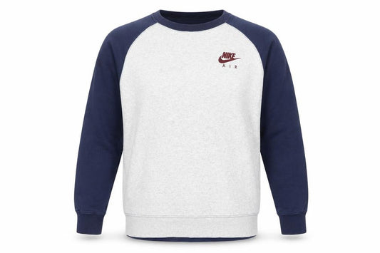 Nike Air Men’s XL Grey Navy Embroidered Logo Crew Neck Sweatshirt