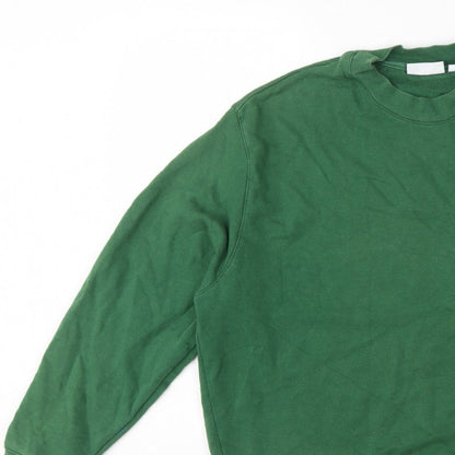 Weekday Women Green S Cropped Pullover Crew Neck Sweatshirt