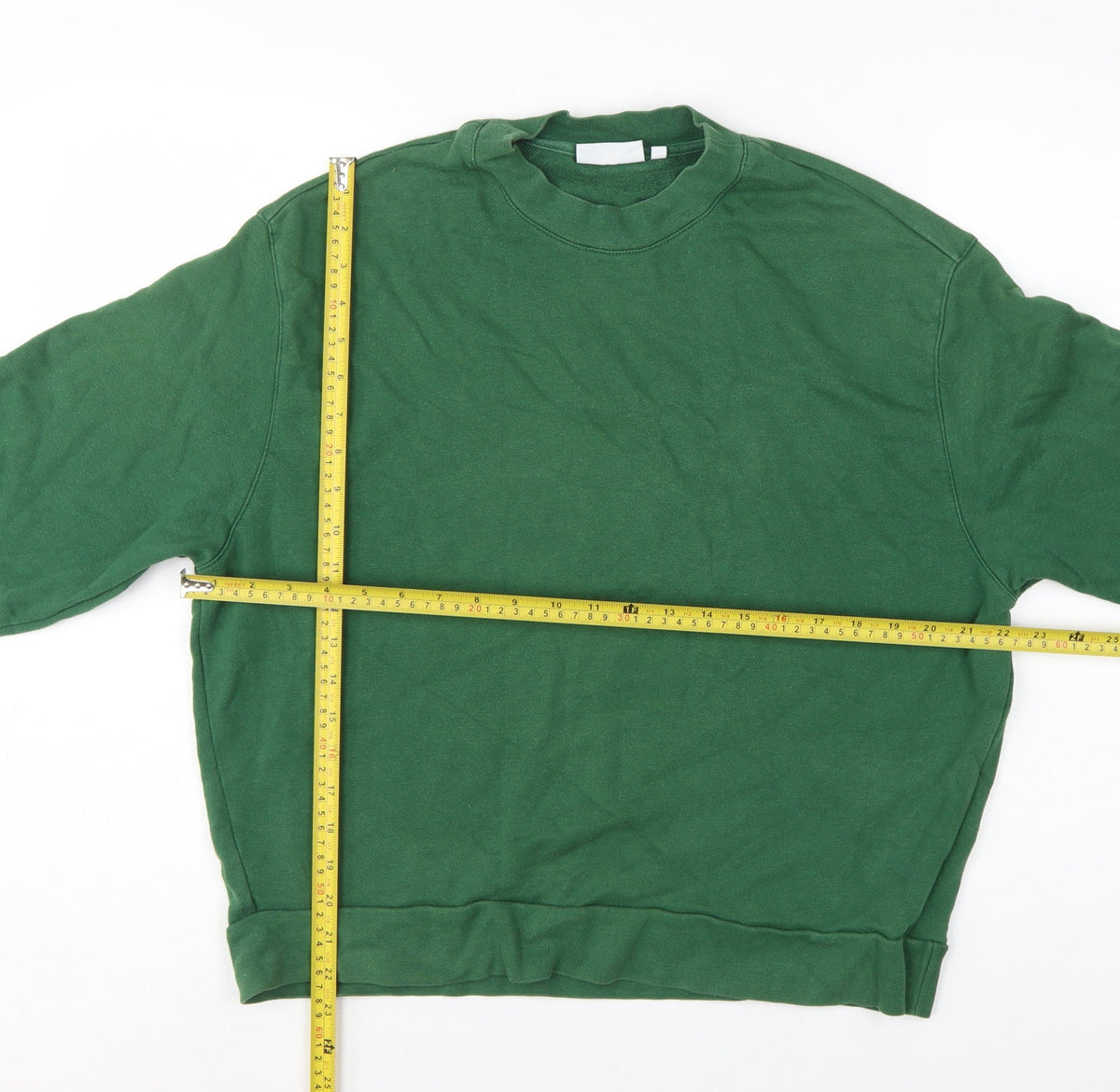 Weekday Women Green S Cropped Pullover Crew Neck Sweatshirt
