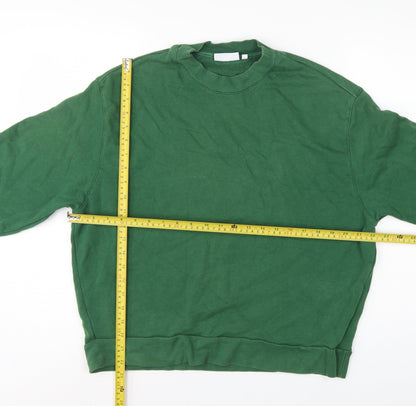 Weekday Women Green S Cropped Pullover Crew Neck Sweatshirt