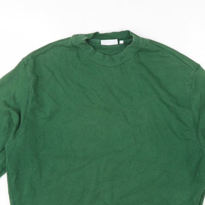 Weekday Women Green S Cropped Pullover Crew Neck Sweatshirt