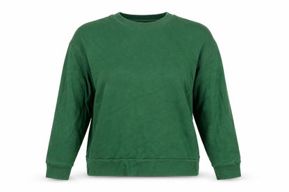 Weekday Women Green S Cropped Pullover Crew Neck Sweatshirt