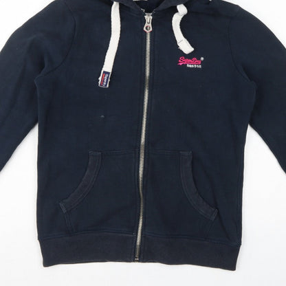 Superdry Women’s Navy Blue L Full Zip Hooded Logo Hoodie