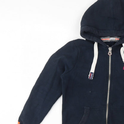 Superdry Women’s Navy Blue L Full Zip Hooded Logo Hoodie