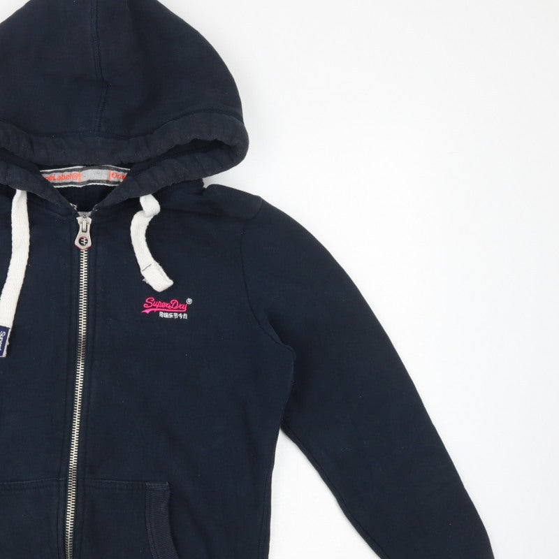 Superdry Women’s Navy Blue L Full Zip Hooded Logo Hoodie