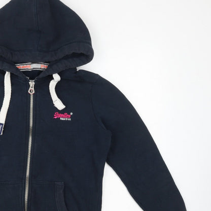 Superdry Women’s Navy Blue L Full Zip Hooded Logo Hoodie