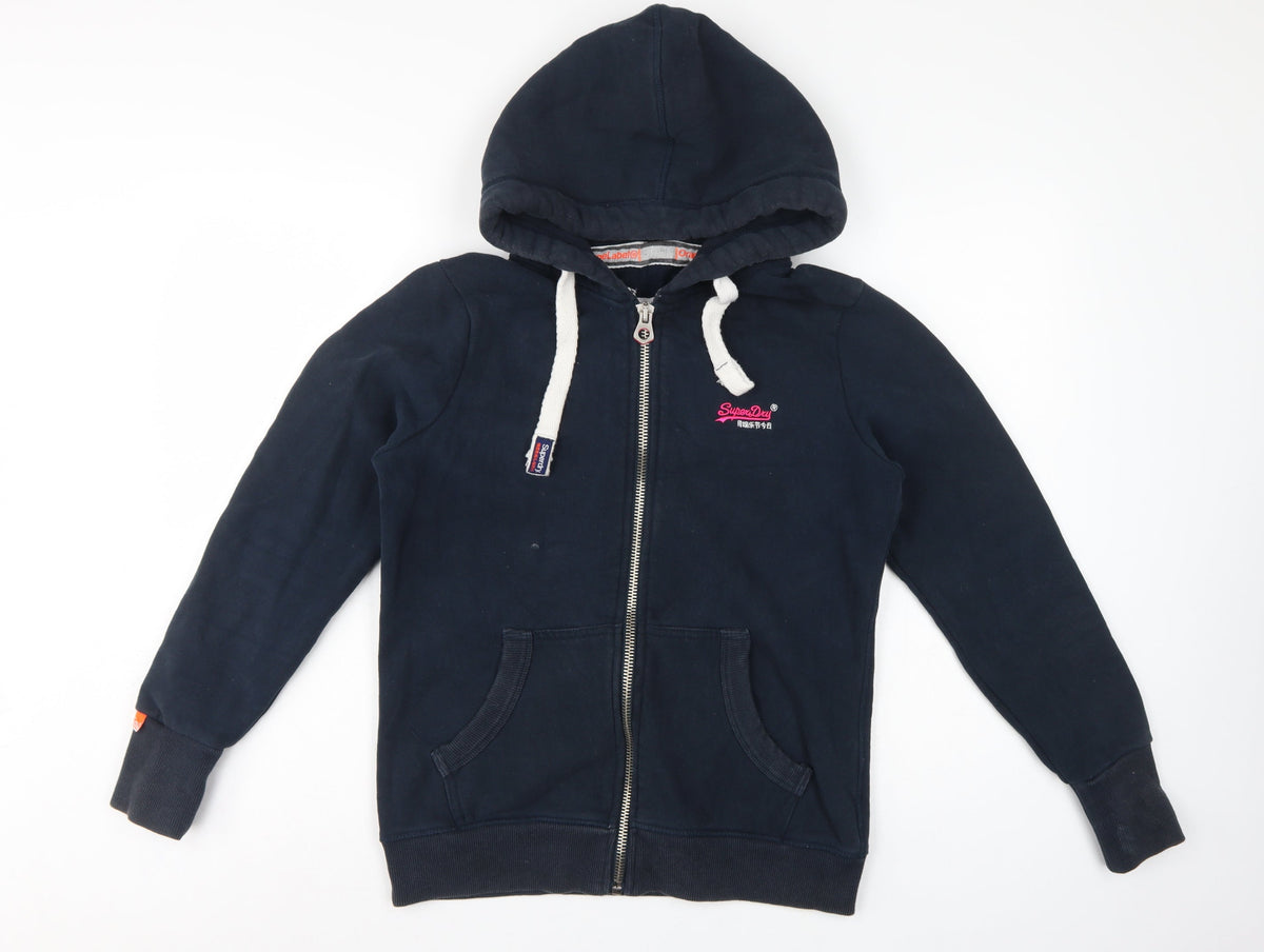 Superdry Women’s Navy Blue L Full Zip Hooded Logo Hoodie