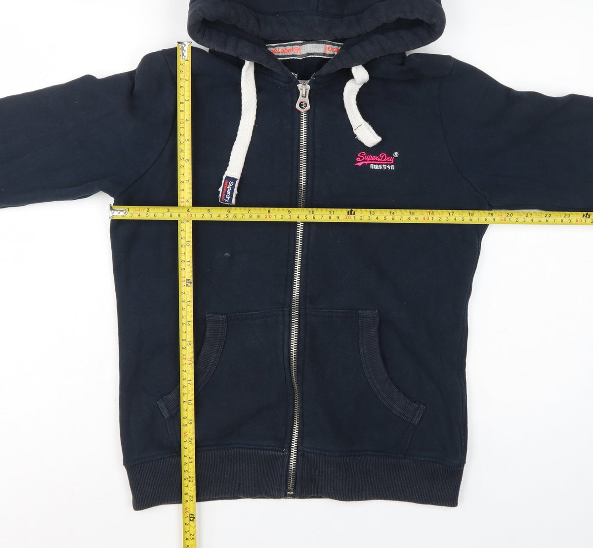 Superdry Women’s Navy Blue L Full Zip Hooded Logo Hoodie