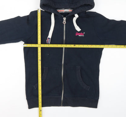 Superdry Women’s Navy Blue L Full Zip Hooded Logo Hoodie