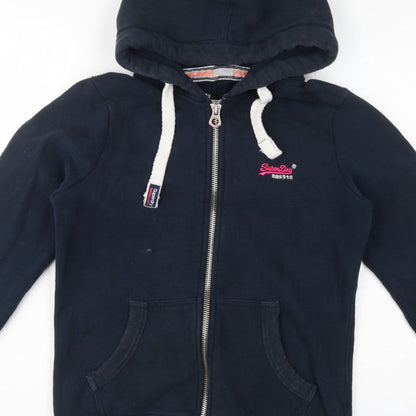 Superdry Women’s Navy Blue L Full Zip Hooded Logo Hoodie