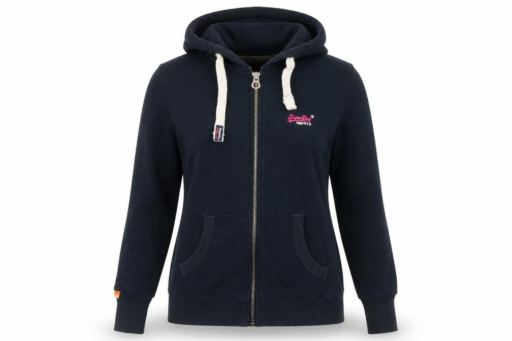 Superdry Women’s Navy Blue L Full Zip Hooded Logo Hoodie