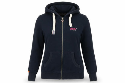 Superdry Women’s Navy Blue L Full Zip Hooded Logo Hoodie