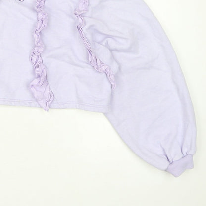 Minga London Women's Lilac XS/S Ruffle Cropped Sweatshirt Eternal Love