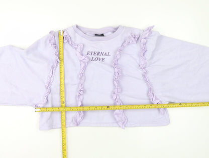 Minga London Women's Lilac XS/S Ruffle Cropped Sweatshirt Eternal Love