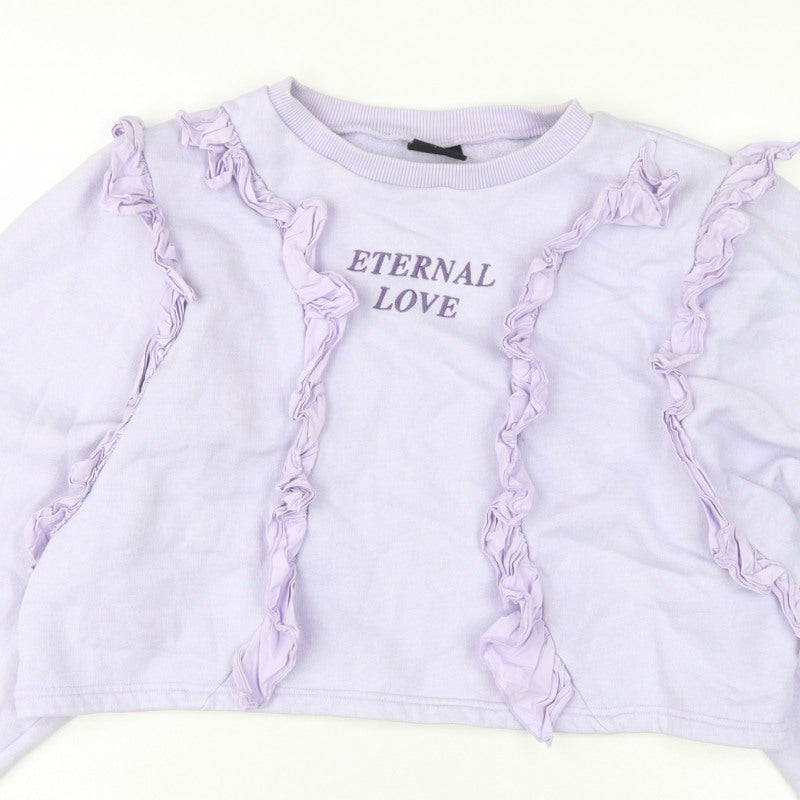 Minga London Women's Lilac XS/S Ruffle Cropped Sweatshirt Eternal Love
