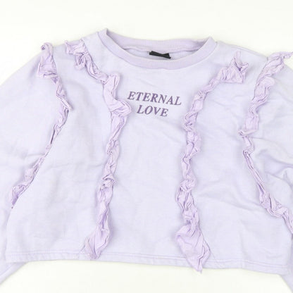 Minga London Women's Lilac XS/S Ruffle Cropped Sweatshirt Eternal Love