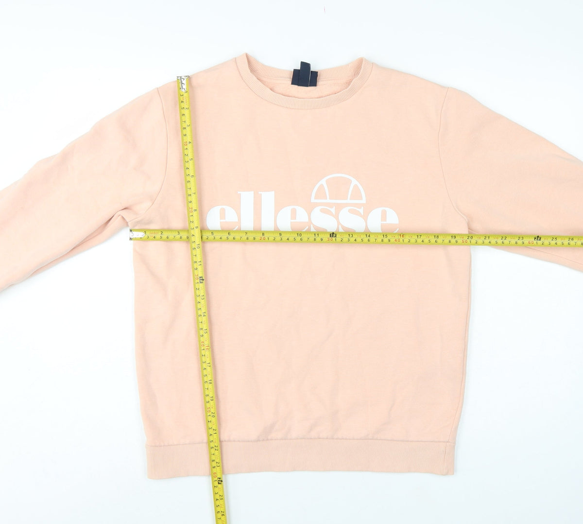 Ellesse Women’s Pink Logo Fleece Sweatshirt UK 12 Crew Neck