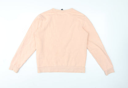 Ellesse Women’s Pink Logo Fleece Sweatshirt UK 12 Crew Neck