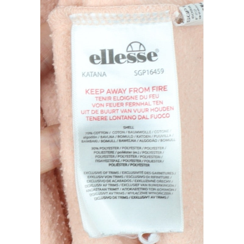 Ellesse Women’s Pink Logo Fleece Sweatshirt UK 12 Crew Neck