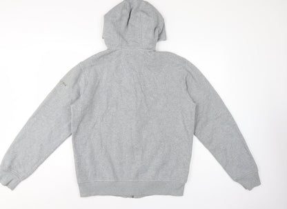 Timberland Men’s Grey L Full Zip Logo Graphic Hoodie Fleece