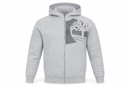 Timberland Men’s Grey L Full Zip Logo Graphic Hoodie Fleece