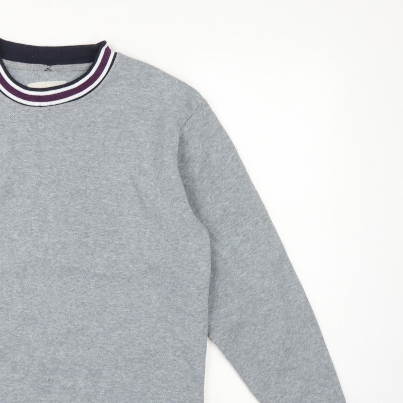 Lee Cooper Men's Grey S Pullover Crew Neck Striped Trim Sweatshirt