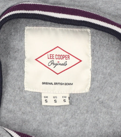 Lee Cooper Men's Grey S Pullover Crew Neck Striped Trim Sweatshirt