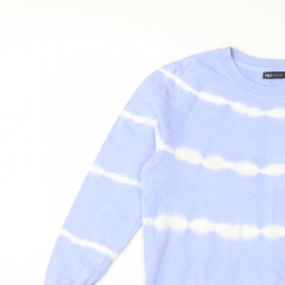 Marks and Spencer Women's Blue UK 12 Striped Pullover Sweatshirt