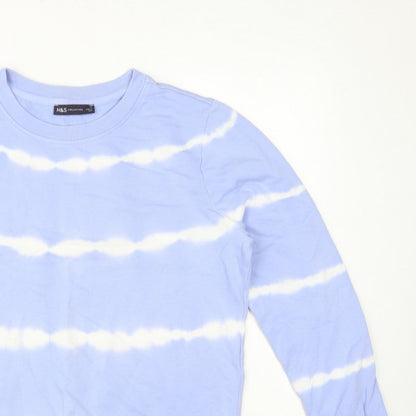 Marks and Spencer Women's Blue UK 12 Striped Pullover Sweatshirt
