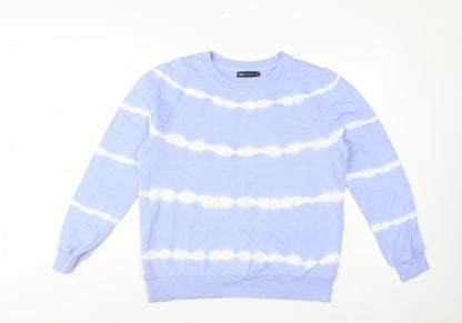 Marks and Spencer Women's Blue UK 12 Striped Pullover Sweatshirt