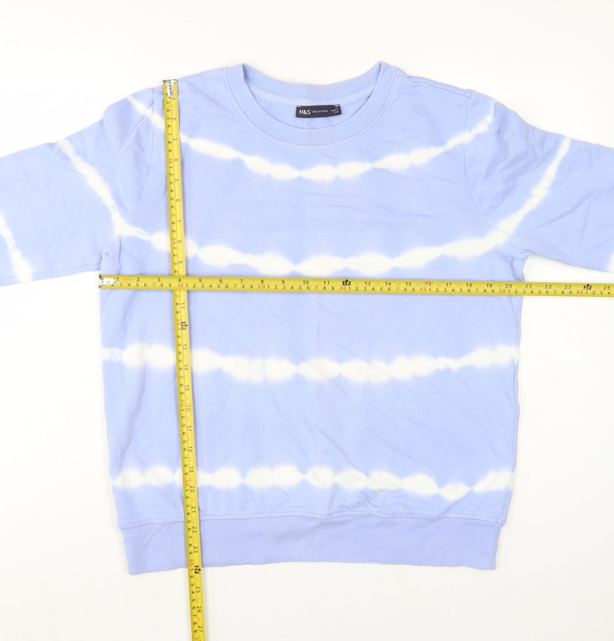 Marks and Spencer Women's Blue UK 12 Striped Pullover Sweatshirt