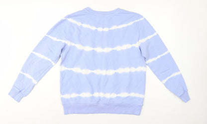 Marks and Spencer Women's Blue UK 12 Striped Pullover Sweatshirt