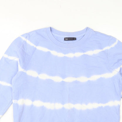 Marks and Spencer Women's Blue UK 12 Striped Pullover Sweatshirt