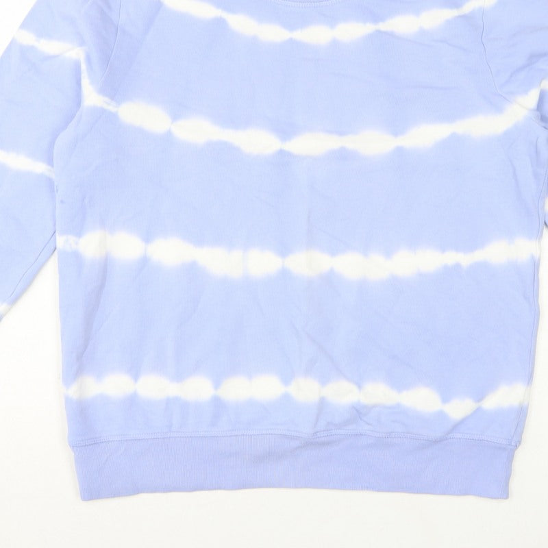 Marks and Spencer Women's Blue UK 12 Striped Pullover Sweatshirt