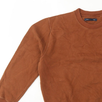 French Connection Women’s Brown S Pullover Crew Neck Logo Sweatshirt