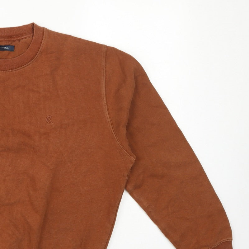 French Connection Women’s Brown S Pullover Crew Neck Logo Sweatshirt