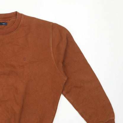 French Connection Women’s Brown S Pullover Crew Neck Logo Sweatshirt