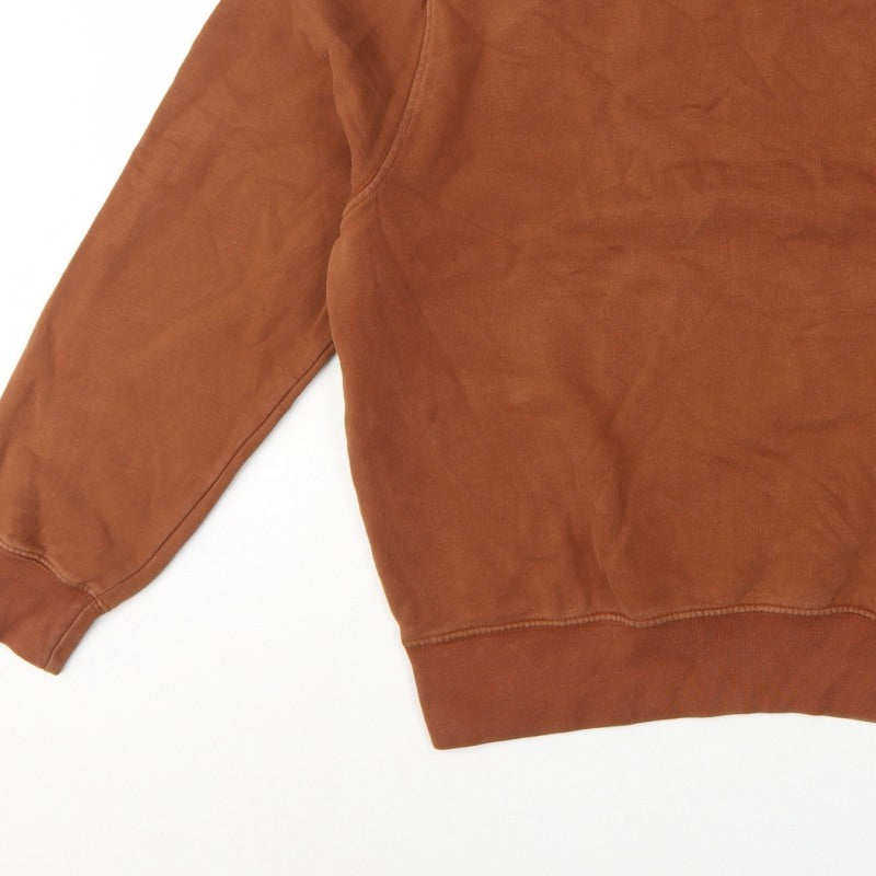 French Connection Women’s Brown S Pullover Crew Neck Logo Sweatshirt