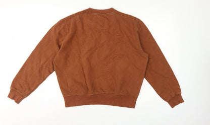 French Connection Women’s Brown S Pullover Crew Neck Logo Sweatshirt