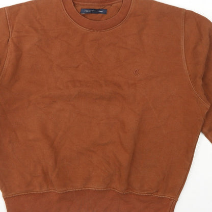 French Connection Women’s Brown S Pullover Crew Neck Logo Sweatshirt