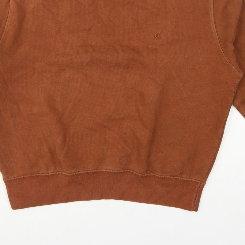French Connection Women’s Brown S Pullover Crew Neck Logo Sweatshirt