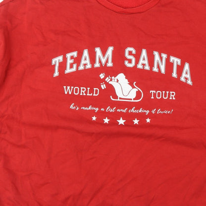George Women Red 2XL Team Santa Christmas Fleece Sweatshirt
