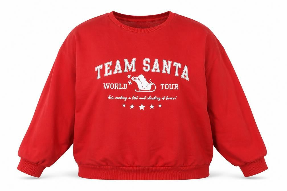 George Women Red 2XL Team Santa Christmas Fleece Sweatshirt