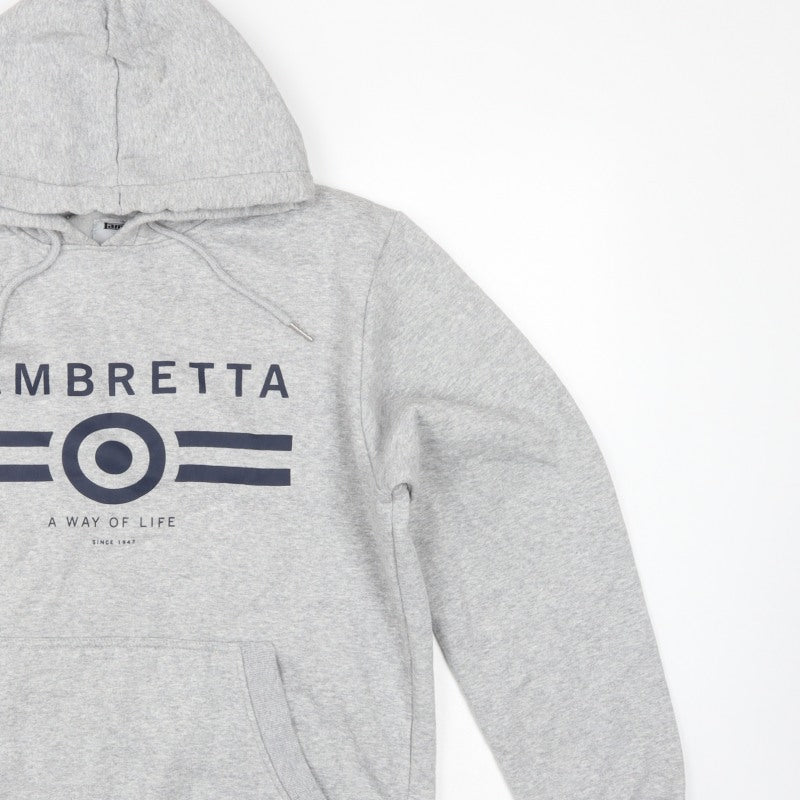 Lambretta Men’s Grey M Pullover Logo Graphic Hoodie Pockets
