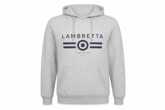 Lambretta Men’s Grey M Pullover Logo Graphic Hoodie Pockets