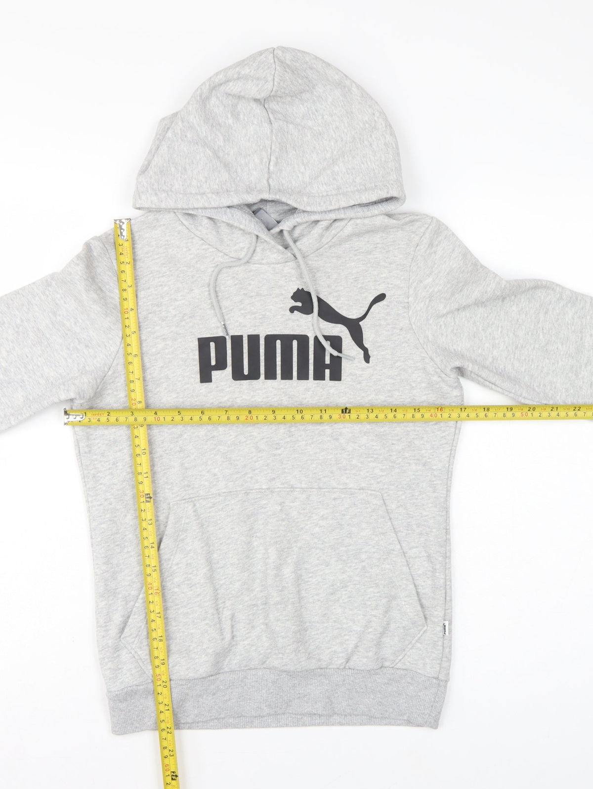 Puma Women’s Grey Logo Pullover Hoodie UK 8 Cotton Blend
