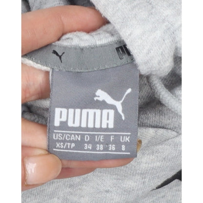 Puma Women’s Grey Logo Pullover Hoodie UK 8 Cotton Blend