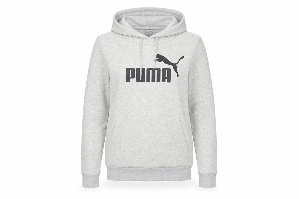 Puma Women’s Grey Logo Pullover Hoodie UK 8 Cotton Blend