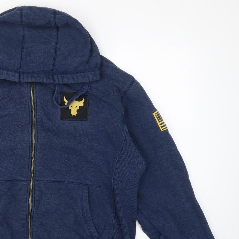 Under Armour Men’s Blue L Project Rock Full Zip Hoodie USA Flag